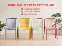 Chaises de salle à manger empilables classiques noires en plastique PP, étanches, portables, pour hôpital et salon – Vente directe usine, meilleur prix
