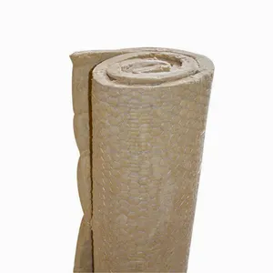 Heat Insulation Rock Materials Type Fire Retardant Mineral Wool Blanket 100kg 50mm Thermal Insulation For Large Pipelines