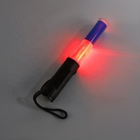 Bâton de signalisation de sécurité rouge et bleu avec LED clignotante, alimenté par batterie, en matériau ABS