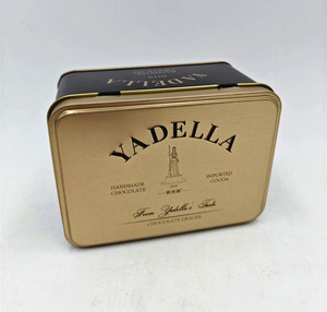Caja de metal <span class=keywords><strong>rectangular</strong></span> de lujo Embalaje de chocolate Lata segura para alimentos con tapa con bisagras - Product Image 2
