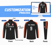 Ensemble de survêtement de football personnalisé pour hommes, haut à demi-zip et pantalon, tenue d'équipe de club de football, uniforme par sublimation, fabricant en gros