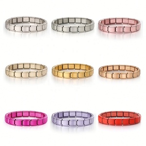 Bracelets à maillons en acier inoxydable style italien ODM 2025, avec diamants en titane, perles argentées, punk, bouddhisme, mode - Product Image 2