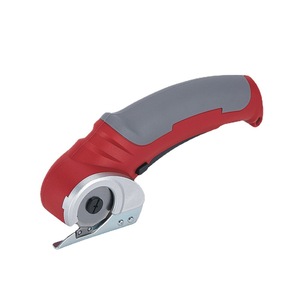 Ciseaux électriques domestiques à lame en acier inoxydable rouge GX-LES01, outil de coupe à bord lisse pour bricolage, pour tissu, cuir, tapis - Product Image 1