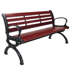 Factory Wholesale Outdoor Furniture Bench Chair Durable Pine Wood Garden Street Cast Iron Seating Bench