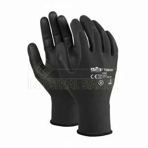 ถุงมือนิรภัยสีดำ PU - Product Image 1