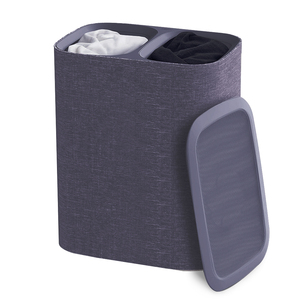 Venta al por mayor nuevo diseño al por mayor cesto <span class=keywords><strong>de</strong></span> <span class=keywords><strong>ropa</strong></span> <span class=keywords><strong>sucia</strong></span> <span class=keywords><strong>cubo</strong></span> con dos divisores cesta <span class=keywords><strong>de</strong></span> almacenamiento <span class=keywords><strong>de</strong></span> lona - Product Image 2