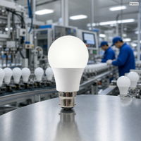 Bombilla LED SMD con Base B22, Sin Parpadeo, AC100~240V, No Regulable, Blanca, de Plástico, A60, Residencial, 10W