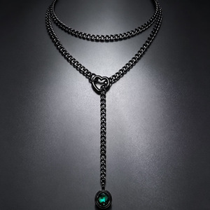 Nouveau Collier en Acier Inoxydable avec Boucle Cœur et Cristal Géométrique, Style Simple et Polyvalent, Tendance Printemps, Populaire en Europe et aux États-Unis, pour <span class=keywords><strong>Photos</strong></span> <span class=keywords><strong>de</strong></span> Rue - Product Image 1