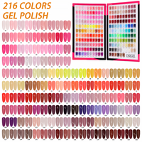 Kit professionnel de vernis à ongles gel UV en gros, haute pigmentation, 216 couleurs, 15 ml, pour salon, marque privée, OEM, ODM, personnalisé