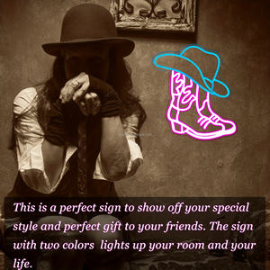 Dimmable LED Cowboy Chaussures Enseignes au néon pour garçons Décoration murale pour chambre Mall Home Application Neon Bar Sign Lights - Product Image 2