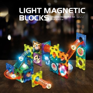 Hot Selling DIY Magic Magnet Paradies mit Licht perle Orbit Marmor Run Magnetic Building Block 49 PCS für Kinder Set - Product Image 2