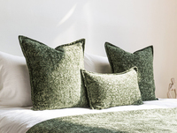 Chemin de lit d'hôtel Chemin de lit Vente en gros Hôtel Simple Moderne Chinois Vert Couvre-lit Tapis de lit Taie d'oreiller