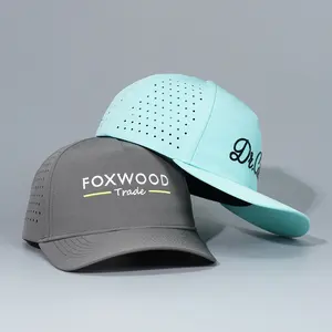 wholesale 5 Panel hat with custom Embroidered Logo Perforated Waterproof Sport Cap trucker Base ball cap