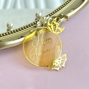 Decoración de Pastel Acrílica con Diseño de Corazón y Mariposa, con Miel y Dulzura, para Bodas, Cumpleaños, Día de la Madre - Product Image 3