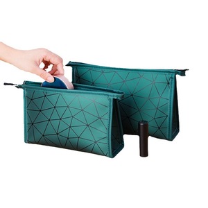 Hot Sale High Quality Waterproof PU Cosmetic Bag with Custom Logo New Style Luxury Makeup Pouch with Zipper - Product Image 2