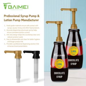 SY BPA Free 38-400 Closure Syrup <b>Pump</b> for Wide Mouth <b>Bottles</b> Durable Spring Mechanism for High Viscosity Liquids - Product Image 1