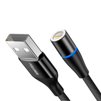 Câble de charge magnétique Type C 3A à charge rapide, câble de données USB en nylon tressé en cuivre pur pour téléphone Android, voiture, maison