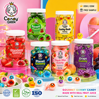 Bonbons gélifiés en forme de boule de confiture de fruits en gros à bas prix certifiés HACCP/BRC, bonbons gélifiés en forme de globe terrestre 3D/4D, bonbons gélifiés en forme d'œil