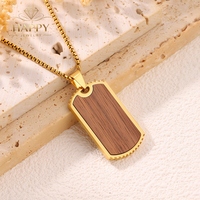 Collier pendentif croix en bois et acier inoxydable pour homme, bijoux bicolores, accessoire de mode pour la vente en gros et au détail