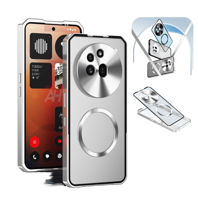 Foreign Trade Applicable Mobile Phone Cases for Nothing Phone 3/3A Pro Magnetic Metallic Design Aluminum Alloy Opp Bag