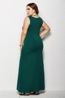Robe longue en maille unie pour femme, col carré, sans manches, taille empire, coupe droite, grande taille, style décontracté d'été