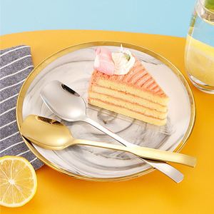 Thickened 304 Stainless Steel Square-tipped Gold <b>Spoons</b> for Cake Time - Product Image 3