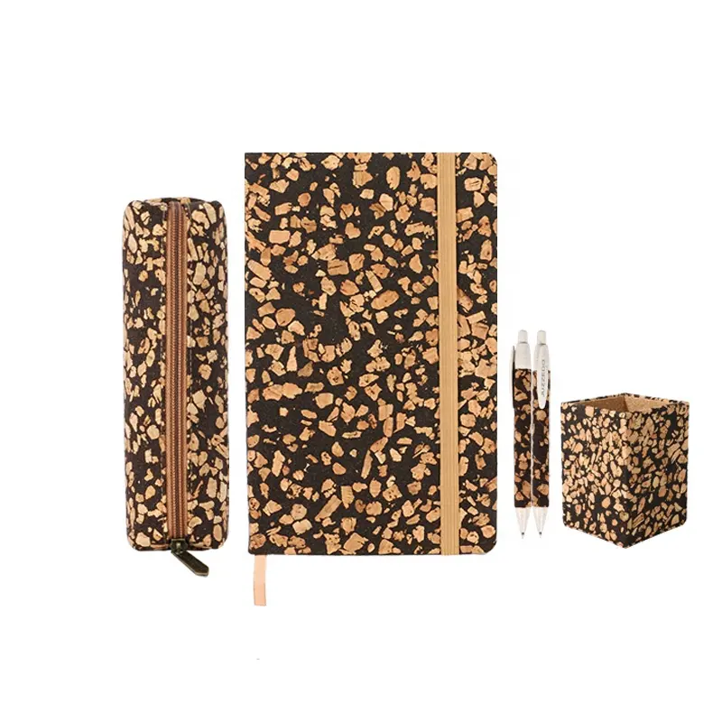 Eco-friendly cork notebook with pen case AS Custom logo Business notebook Student notebook Stationery set