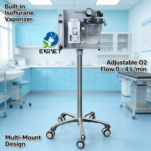 Appareil <span class=keywords><strong>d</strong></span>'anesthésie vétérinaire EURVET <span class=keywords><strong>avec</strong></span> circuit respiratoire, équipement vétérinaire CE, anesthésie par <span class=keywords><strong>inhalation</strong></span> pour la chirurgie des animaux de compagnie, chien - Product Image 1