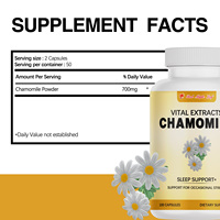 Capsules de poudre de camomille naturelle, favorise la gestion du stress et le confort digestif, sans OGM, tonique doux