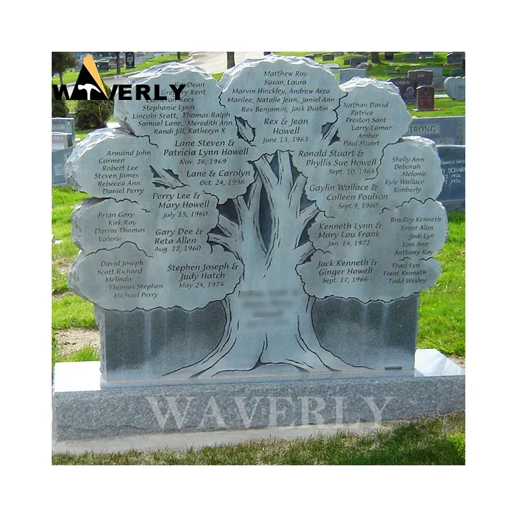 American Funeral Headstone Sculpture Monument Black Tree Monument Engraving Tree Headstone Tombstone