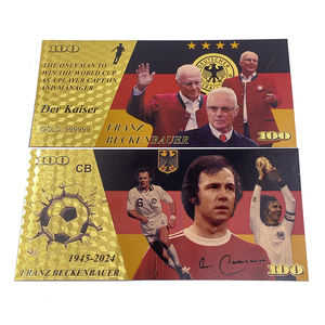 Stella del calcio <span class=keywords><strong>Franz</strong></span> Beckenbauer carta Souvenir Sport placcato oro carta commemorativa calcio 24k lamina d'oro placcato banconota - Product Image 3