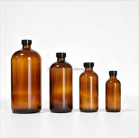 Bouteilles en verre Boston rondes de 15 ml, 30 ml, 60 ml, 120 ml, 250 ml, 500 ml de couleur ambre avec bouchon à vis en bakélite phénolique