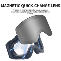 Masque de ski personnalisé avec protection élastique réglable et éponge remplaçable – Lunettes de sport pour la prévention de la myopie de la neige et de la buée en extérieur