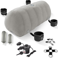 Coussin Gonflable Sexuel avec 4 Sangles de Contrainte, Meuble de Bondage BDSM, Coussin Cale Réglable en Hauteur pour Couples, Lavable, Utilisation Intérieure et Extérieure
