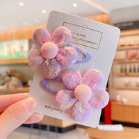 Accessoires de cheveux tendance pour enfants, grande fleur, pince à cheveux en tissu, paillettes brillantes, jolie fleur, pince à cheveux, mode épingle à cheveux pour filles