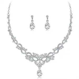 Bridal gold jewelry necklaces wedding Two-piece high-grade zircon wedding jewelry set wedding jewelry set gold