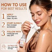 Sérum à l'acide mandélique IKZEE 15% pour le visage et le corps, exfoliant pour la peau avec acide lactique et panthénol pour affiner la texture et unifier le teint