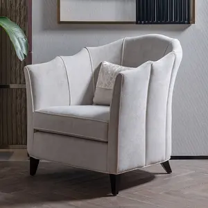 Sofá individual de lujo para Hotel, silla relajante para sala de estar de madera maciza, sillón para vestíbulo