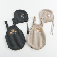 Ins tricoté chaud 3 pièces/ensemble bébé vêtements ensemble bébé barboteuse hiver avec chapeau et manteau bébé tricot barboteuses