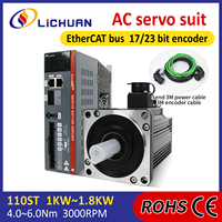 Lichuan 110ST-M04030 AC Servomoteur 1.2KW 3000RPM 220V 4NM Pilote Système Servo complet AC Servo Moteur Kit avec entraînement