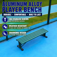 Banc de loisirs extérieur moderne en alliage d'aluminium forgé, couleur personnalisable, pour parc, jardin, salle de sport, centre commercial ou terrain de sport, court de tennis