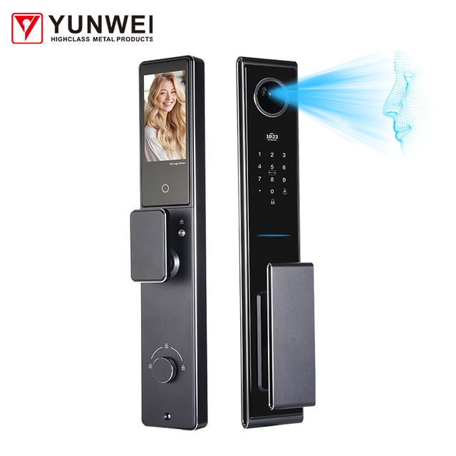 Smart Locks Door 2026 3D Face Finger Recognition Code NFC ID Card Key Unlock WIFI Aluminium Door Lock