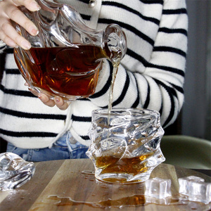 Classico design quadrato bottiglia di <span class=keywords><strong>whisky</strong></span> <span class=keywords><strong>whisky</strong></span> decanter diamante <span class=keywords><strong>whisky</strong></span> di vetro <span class=keywords><strong>set</strong></span> - Product Image 4