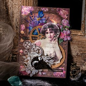 60 Miếng/Gói Chất liệu Sách Mofa Academy <span class=keywords><strong>Series</strong></span> Trang trí Nhật ký Phong cách Retro Gothic Đế 6 Mẫu - Product Image 2