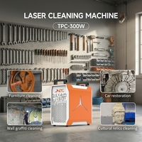 Nouvelle machine de nettoyage au laser pulsé portable 300W, source laser JPT, système de refroidissement par air, élimination industrielle de la rouille, de la peinture et de l'oxyde pour le bois
