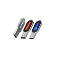 Flashdisk USB Oval Logam Custom Promosi dengan Lampu, Kapasitas Penuh Berkualitas Tinggi USB 2.0/3.0 8-64GB Logo dan Warna Custom
