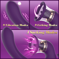 Vibrateur en forme de langue S-HANDE pour stimulation clitoridienne et point G, avec fonctions de léchage et de succion clitoridienne, et massage des seins pour femmes