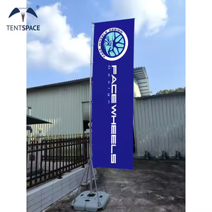 TENTSPACE定制标志全彩印花运动羽毛旗促销涤纶面料广告充气带旗杆 - Product Image 3