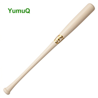 YumuQ Vente en gros d'usine Batte de baseball en bois d'érable monobloc Batte d'entraînement en bois inachevée avec couleur de taille personnalisée