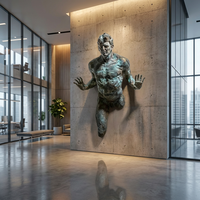 Panneau mural en bas-relief classique en bronze - Sculpture figurative moulée à la cire perdue avec cadre orné - Sculpture en bronze artistique - Statue